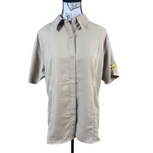Gameguard Tan Short Sleeve Button Down Shirt Size L